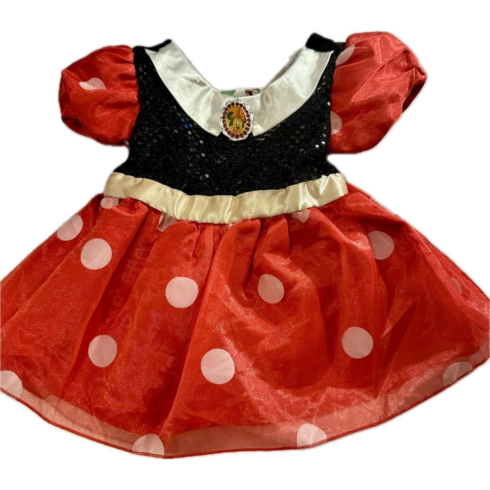 Disney‎ Minnie Mouse Dress Outfit Costume 6-12 Months Sequin Polka Dot